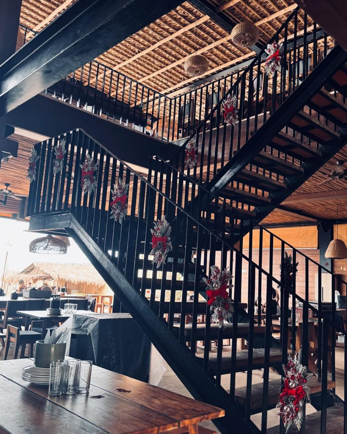 Kabsat La Union multi-level interior staircase with Christmas decor